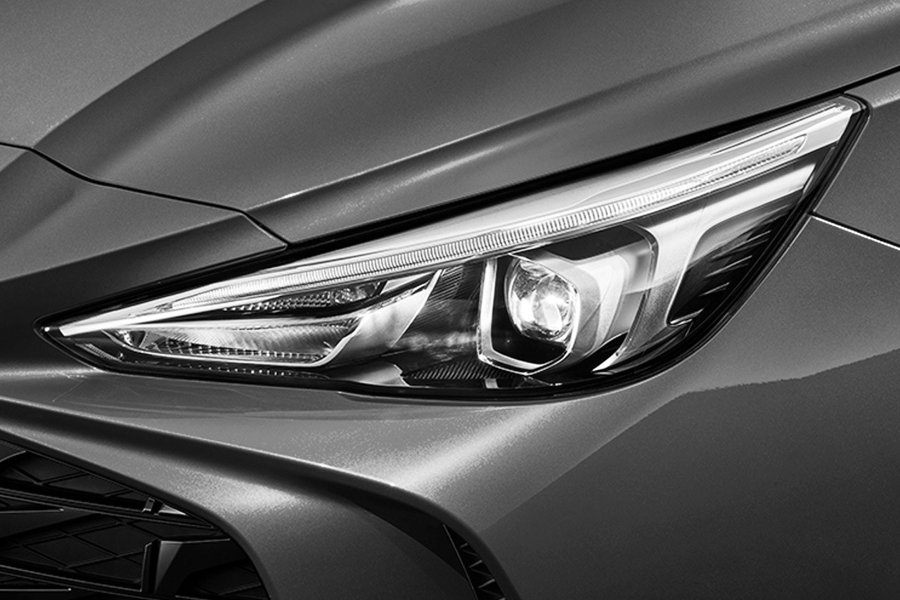 LED projector headlight close-up